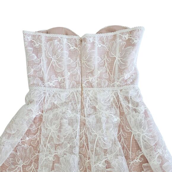 Nadine Merabi Olivia White Strapless Lace Corset Fit & Flare Dress 14 / XXL - Picture 7 of 9